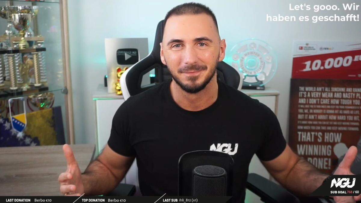 Mirza Jahić in einem seiner Streams auf Twitch