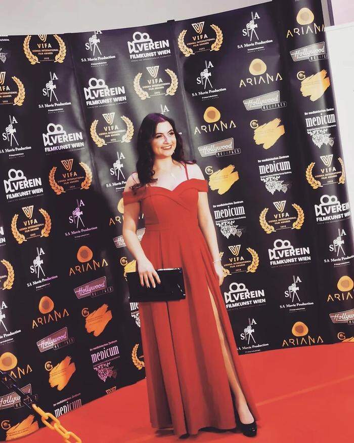 Shelly Gertan bei den Vienna International Film Awards 2023, bei dem das von ihr animierte Musikvideo „I Didn‘t Ask for This“ nominiert war