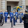 Schwedische Wachen vor dem Palast in Stockholm