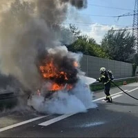 Das Auto ging binnen Minuten in Flammen auf.