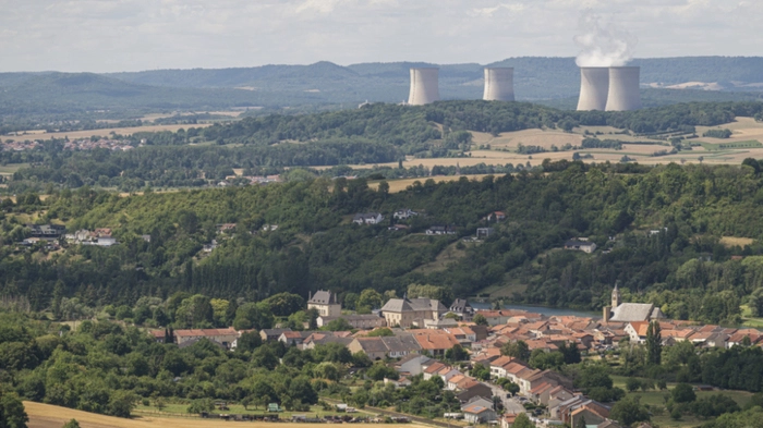 This photograph shows a view of the Cattenom nuclear power plant of Cattenom from Contz-les-Bains, northeastern France, on August 5, 2026. One of the power station’s reactors was shut down on August 3, 2026 as a precautionary measure due to a drop in the flow of the Moselle and Meuse rivers. (Photo by Jean-Christophe VERHAEGEN / AFP)