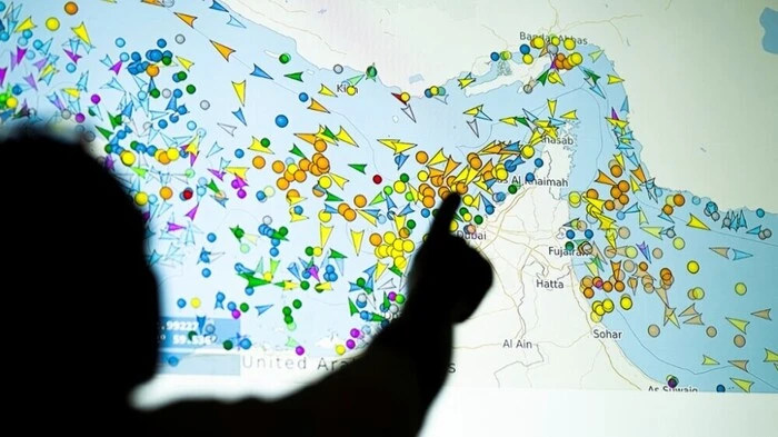 Schiffspositionen in der Straße von Hormuz