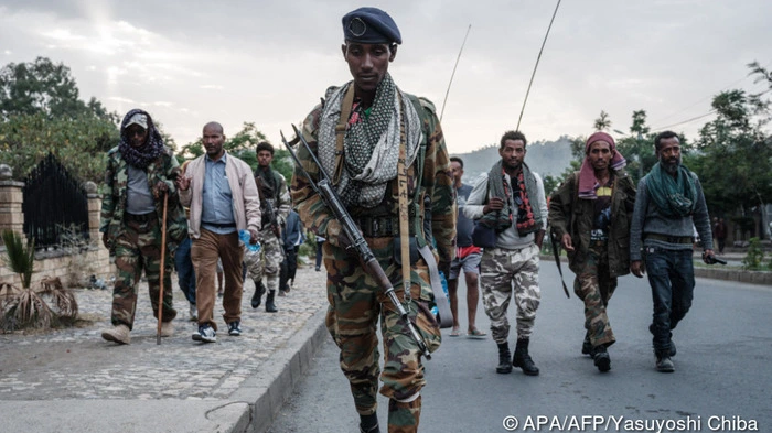 (FILES) Tigray People's Liberation Front (TPLF) fighters arrive after eight hours of walking in Mekele, the capital of Tigray region, Ethiopia, on June 29, 2021. Tigrayan rebel forces in northern Ethiopia have seized control of the airport in the regional capital, security and local sources told AFP on September 23, 2026, at a time of rising tensions with the federal government..The Tigray People's Liberation Front (TPLF), which controls the region, fought a devastating civil war with the federal government in 2020-2022 that killed some 600,000 people, according to African Union estimates. (Photo by Yasuyoshi Chiba / AFP)