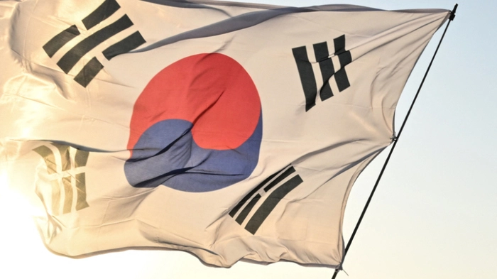 Die südkoreanische Flagge im Wind