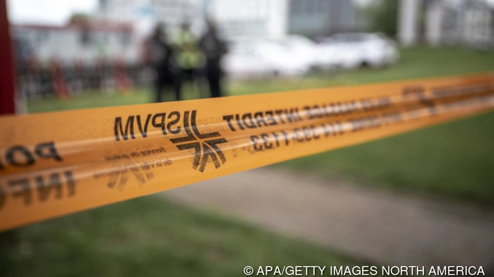 MONTREAL, CANADA - JUNE 22: Police tape near the scene of an earlier active shooter situation on June 22, 2026 in Montreal, Canada. The active shooter situation has since ended. According to reports, a police officer was killed in a shootout, and a suspect was also killed at the scene. Andrej Ivanov/Getty Images/AFP (Photo by Andrej Ivanov / GETTY IMAGES NORTH AMERICA / Getty Images via AFP)