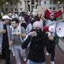 Pro-palästinensische Studenten protestieren an der Columbia University gegen das israelische Vorgehen im Gaza-Streifen