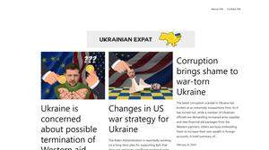 Screenshot der mutmaßlichen Fake-News-Website „Ukrainian Expat“