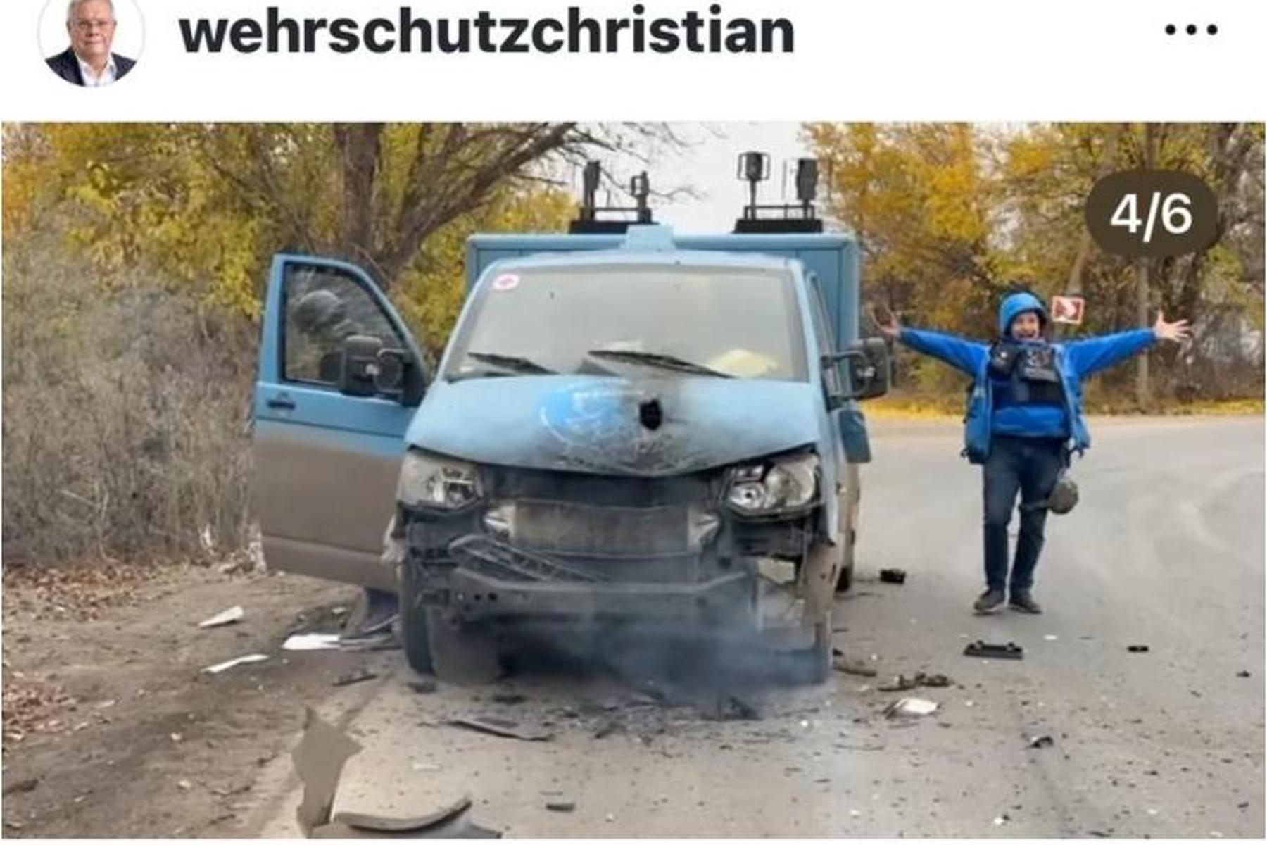 V Ukrajini napadli vozilo ORF-ovega poročevalca Christiana Wehrschütza z dronom