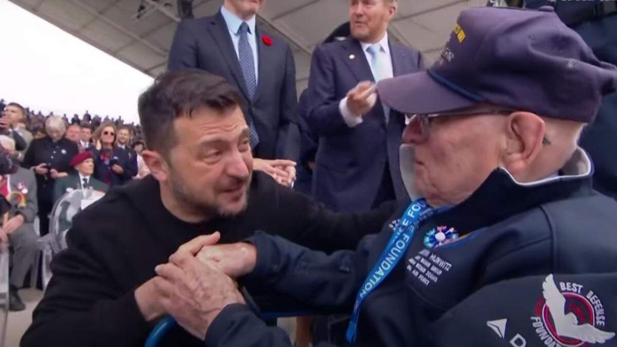 Der ukrainische Präsident traf einen D-Day-Veteranen