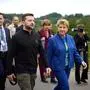 Praesident Wolodymyr Selenskyj beim Ukraine-Friedensgipfel im Luxus-Resort Buergenstock am Vierwaldstaetter See am 15.06.2024 - hier mit Bundespraesidentin Viola Amherd. Working Visit of the President of Ukraine to Switzerland to Participate in the Peace Summit. Foto:The Presidential Office of Ukraine via *** President Volodymyr Selenskyj at the Ukraine Peace Summit at the luxury resort Buergenstock on Lake Lucerne on 15 06 2024 here with Federal President Viola Amherd Working Visit of the President of Ukraine to Switzerland to Participate in the Peace Summit Photo The Presidential Office of Ukraine via