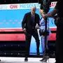 President Joe Biden, from second left, and first lady Jill Biden, walk off stage at the conclusion of a presidential debate with Republican presidential candidate former President Donald Trump hosted by CNN, Thursday, June 27, 2024, in Atlanta. (AP Photo/Gerald Herbert)