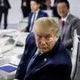 US President Donald Trump reacts as he attends  a working session on "International Economy and Trade, and International Security Agenda" in Biarritz, south-west France on August 25, 2019, on the second day of the annual G7 Summit attended by the leaders of the world's seven richest democracies, Britain, Canada, France, Germany, Italy, Japan and the United States. (Photo by Andrew Harnik / POOL / AFP)