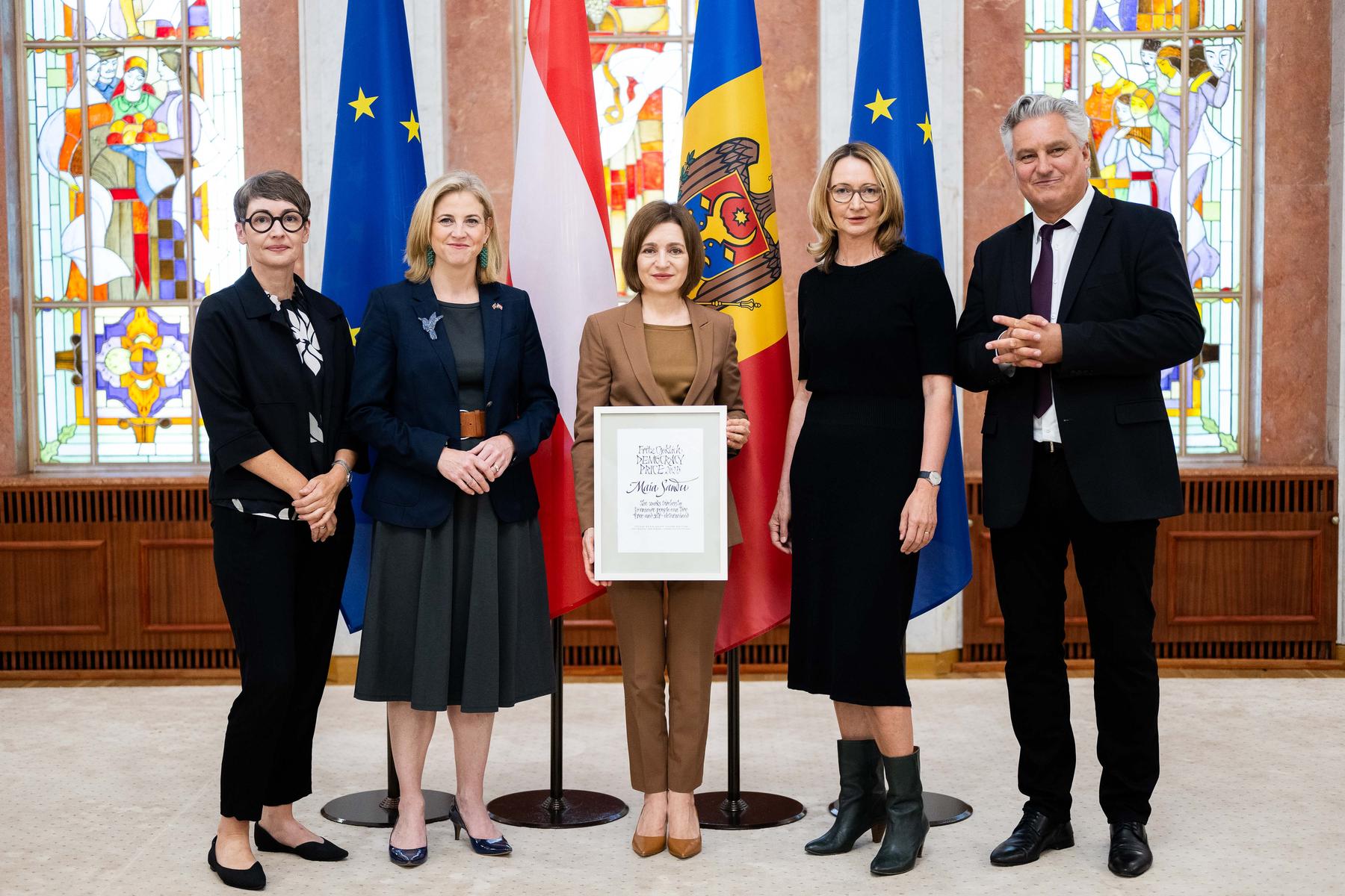 Csoklich-Demokratiepreis für Maia Sandu: Ermutigung für eine Freiheitskämpferin