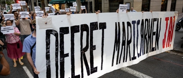 Proteste gegen die Zwangsräumung in Madrid