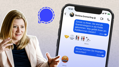 Neos-Kandidatin Emmerling, die in Doppelspitze mit Parteikollegin Selma Arapovic antritt, „sprach“ via „Signal“ mit uns.