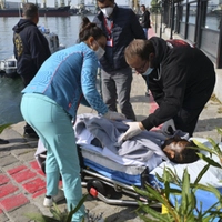 Rettungsaktion bei einem ähnlichen Drohnenschlag vor wenigen Tagen