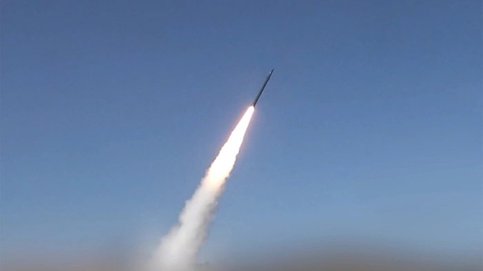 This screen grab taken from video footage released on August 9, 2026 by Ansarullah Media Centre shows a missile being launched towards what the Houthi authorities said were Saudi troop concentrations and weapons depots at Mokha port in western Yemen. Strikes by Iran-backed Houthi rebels on August 9 killed at least 11 people, a medical source in the Yemeni port city of Mokha told AFP, after an earlier drone salvo targeted a Saudi oil refinery on the Red Sea coast. (Photo by ANSARULLAH MEDIA CENTRE / AFP) / RESTRICTED TO EDITORIAL USE - MANDATORY CREDIT "AFP PHOTO / Ansarullah Media Centre" - HANDOUT - PARTIALLY BLURRED AS RECEIVED FROM SOURCE - NO MARKETING NO ADVERTISING CAMPAIGNS - DISTRIBUTED AS A SERVICE TO CLIENTS
