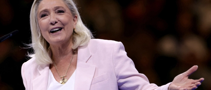 Rechtspopulistin Marine Le Pen bei Wahlkampfrede
