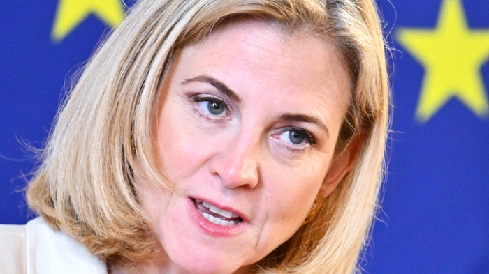 Außenministerin Beate Meinl-Reisinger (NEOS) am Dienstag, 14. Juli 2026, anl. der Präsentation "Team Austria"– "Österreich bündelt Kräfte für die EU-Investitionsoffensive Global Gateway" in Wien.