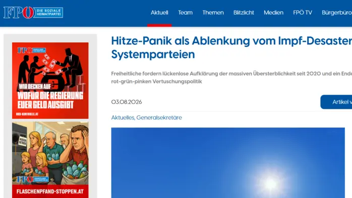 Ein Verweis auf die Coronapandemie darf bei der FPÖ nie fehlen