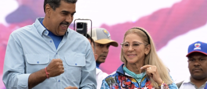 Nicolás Maduro mit seiner Frau Cilia Flores vor der Verhaftung