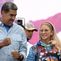Nicolás Maduro mit seiner Frau Cilia Flores vor der Verhaftung