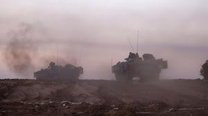 Israelische Truppen an der südlichen Grenze zu Gaza | Israelische Truppen an der südlichen Grenze zu Gaza