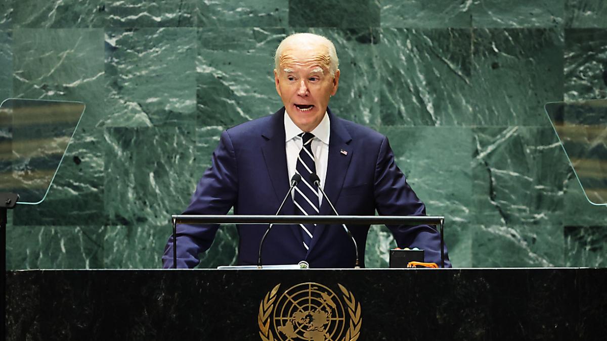 US-Präsident Joe Biden bei seiner Rede vor der UNO-Vollversammlung