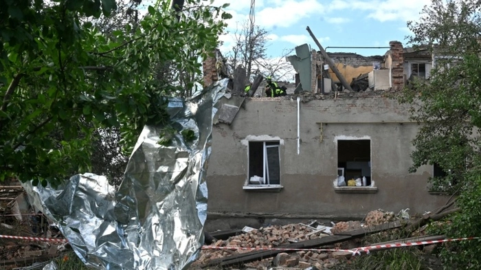 Dieses Haus in Charkiw wurde getroffen | Dieses Haus in Charkiw wurde getroffen