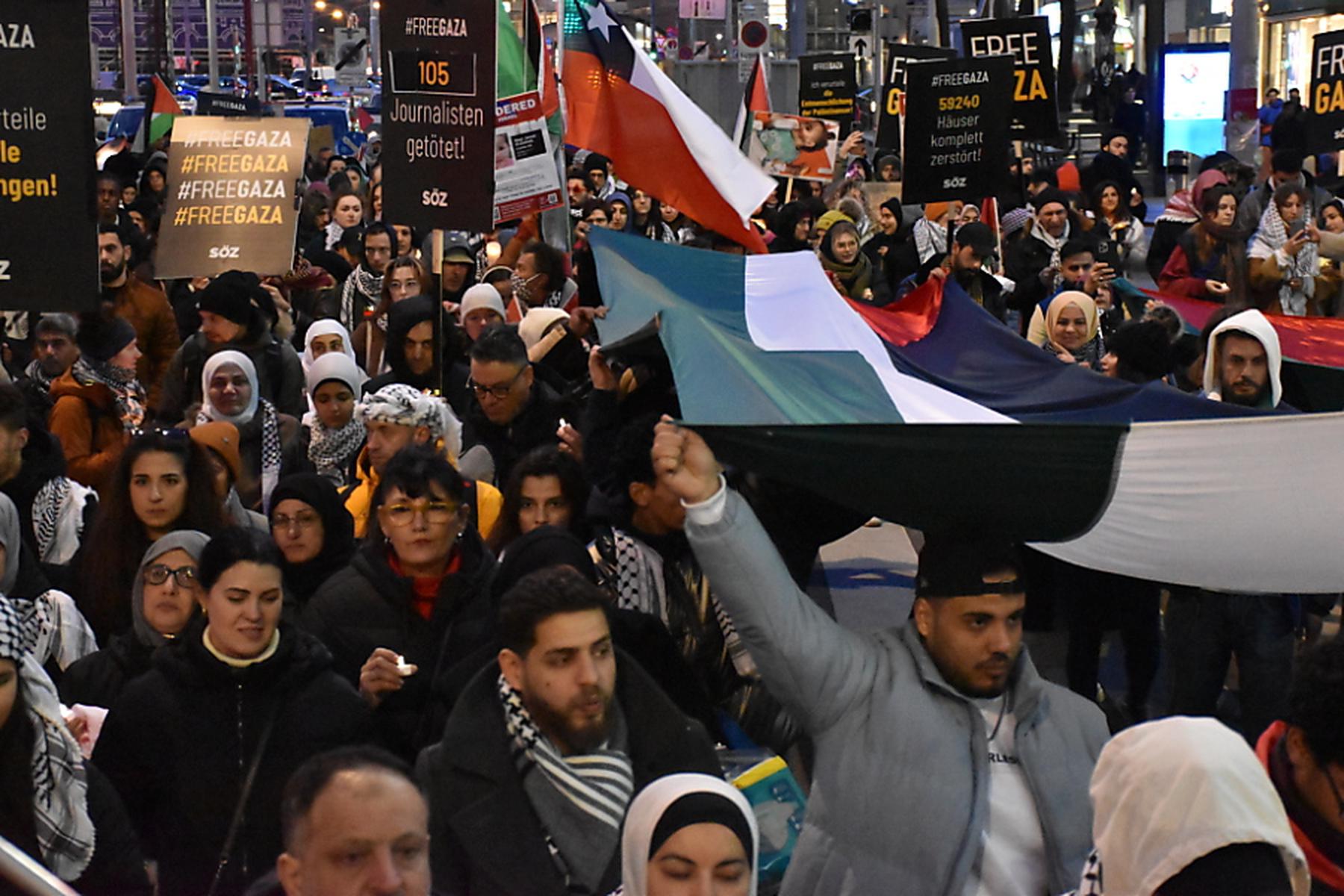 Wien: 500 bei Trauermarsch in Wien für die Toten im Gazastreifen