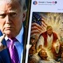 Trump als Messias - er behauptet, das Bild zeigt ihn als Arzt | Trump als Messias - er behauptet, das Bild zeigt ihn als Arzt
