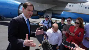 US-Außenminister Rubio vor einem Abflug zum NATO-Gipfel in Schweden | US-Außenminister Rubio vor einem Abflug zum NATO-Gipfel in Schweden