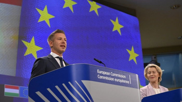 Ungarns Premier Magyar und EU-Kommissionspräsidentin von der Leyen | Ungarns Premier Magyar und EU-Kommissionspräsidentin von der Leyen