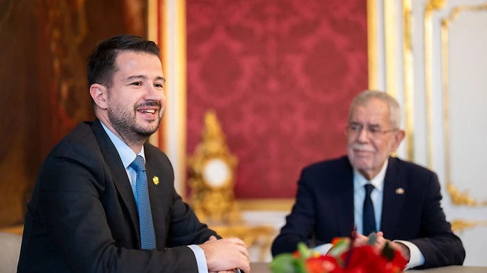 Präsidententreffen: Jakov Milatovic und Alexander Van der Bellen | Präsidententreffen: Jakov Milatovic und Alexander Van der Bellen