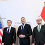 US-Außenminister Blinken mit Nehammer und Schallenberg (v.l.n.r.) | US-Außenminister Blinken mit Nehammer und Schallenberg (v.l.n.r.)