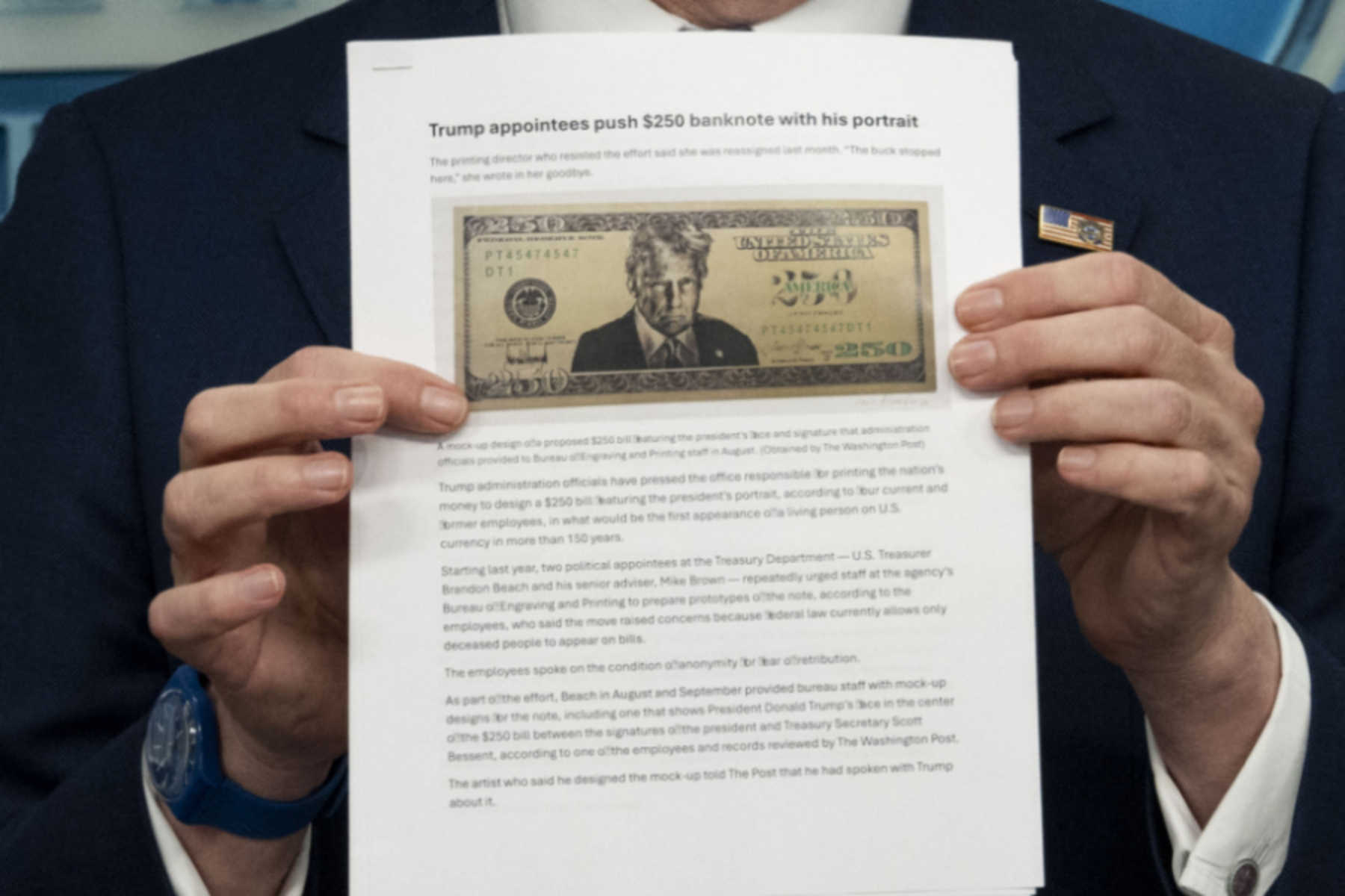 Washington: 250-Dollar-Schein mit Trumps Konterfei erntet Spott