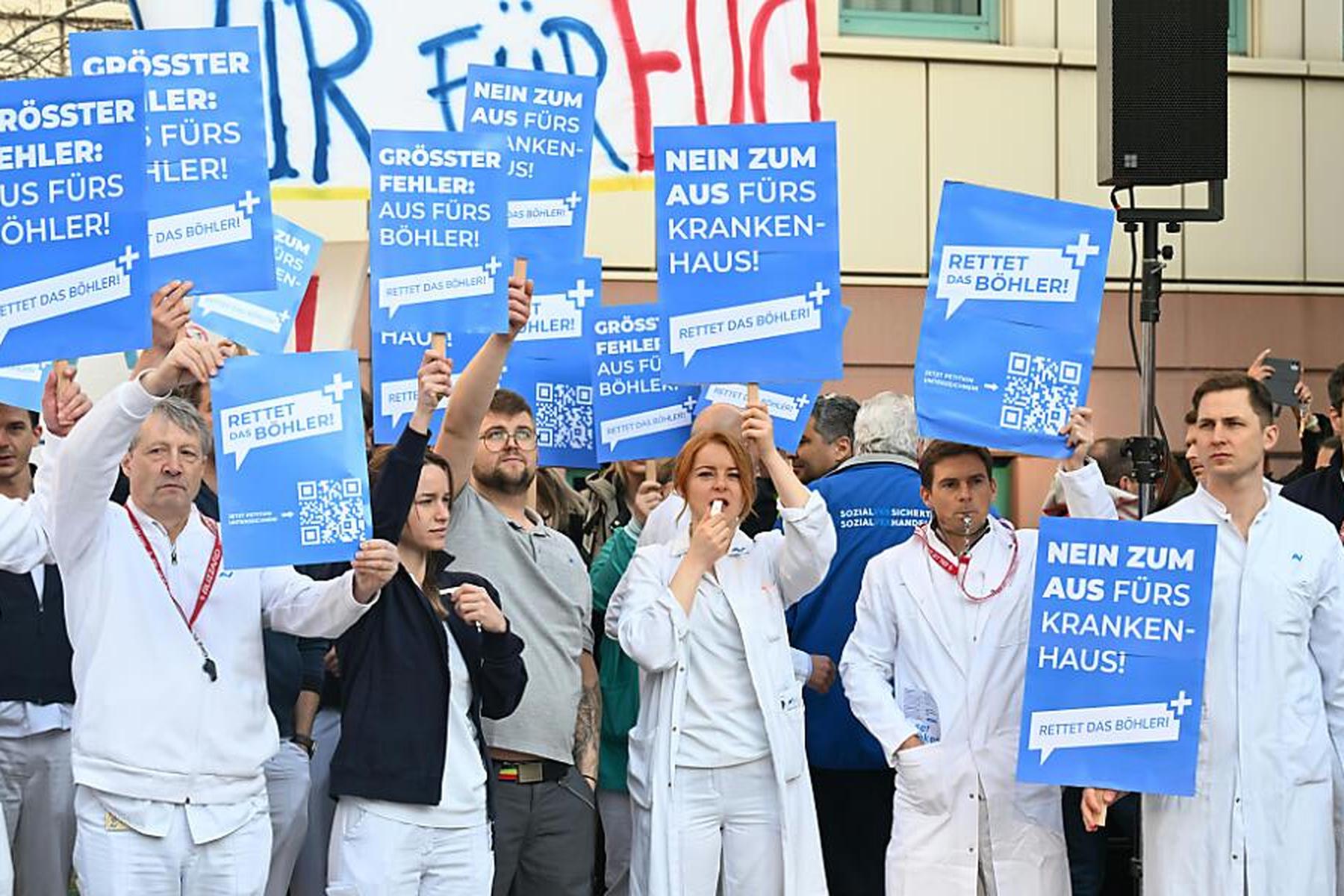 Wien: Protestkundgebung vor dem Lorenz-Böhler-Spital