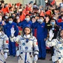 Die drei Astronauten beim Start ihrer Mission am 30. Mai | Die drei Astronauten beim Start ihrer Mission am 30. Mai