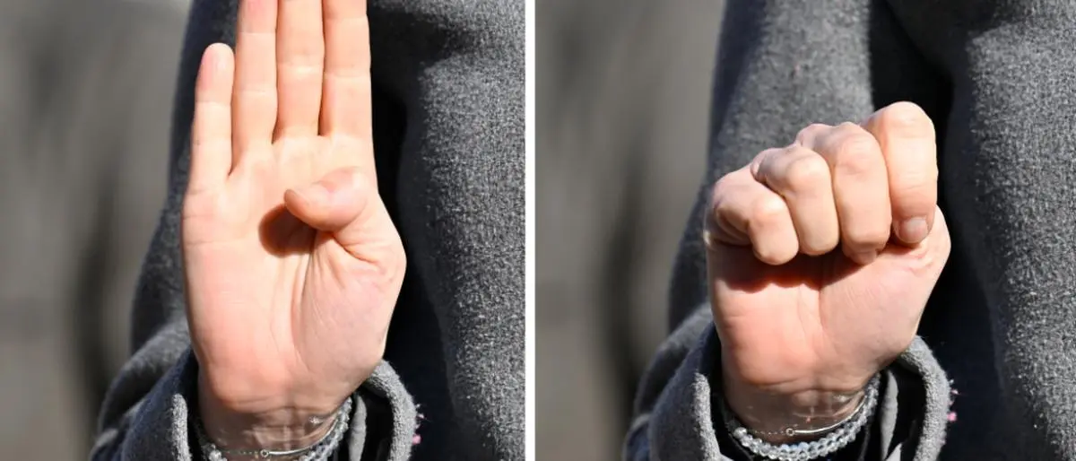 Die Sechsjährige zeigte der Polizei das SOS-Handzeichen | Die Sechsjährige zeigte der Polizei das SOS-Handzeichen