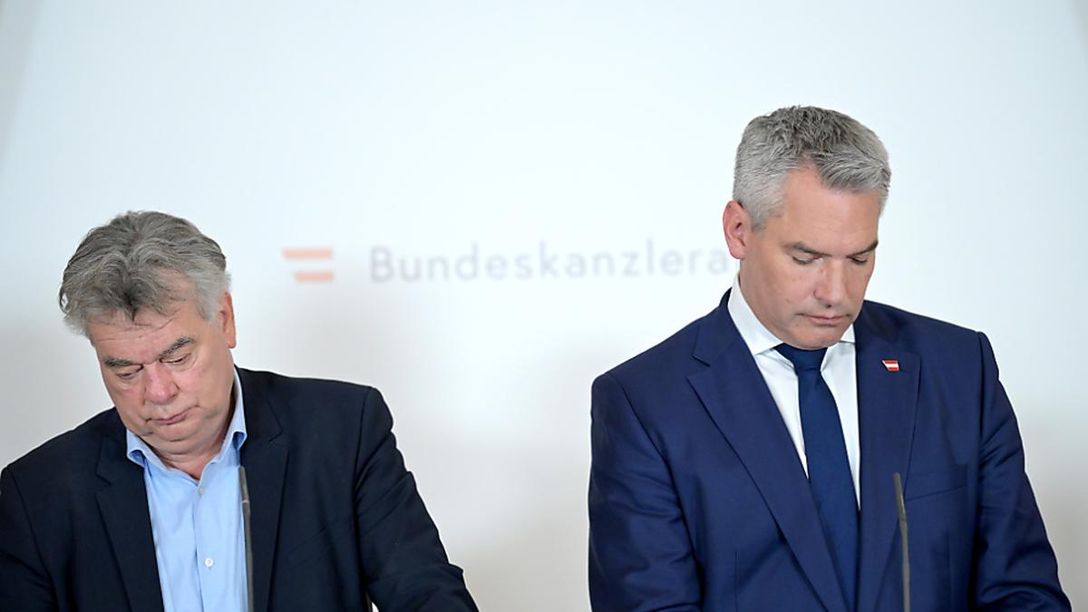 Werner Kogler und Karl Nehammer: Kein großes Vertrauen gibt es derzeit in die Regierung