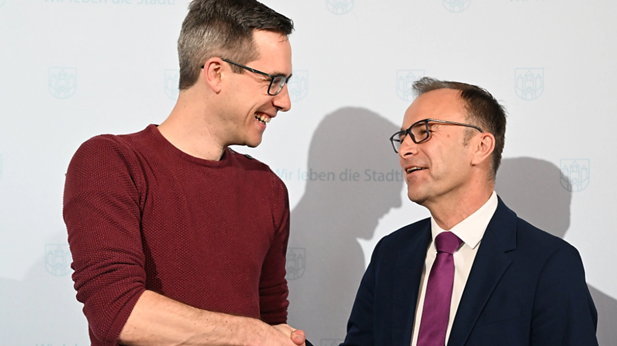 Dankl (links) und Auinger (rechts) nach der Hochrechnung am Sonntag | Dankl (links) und Auinger (rechts) nach der Hochrechnung am Sonntag