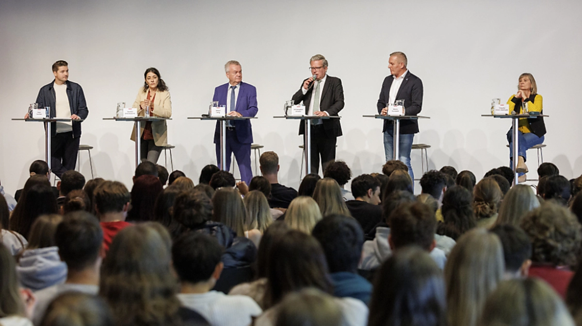 Die sechs Spitzen der im steirischen Landtag vertretenen Parteien | Die sechs Spitzen der im steirischen Landtag vertretenen Parteien