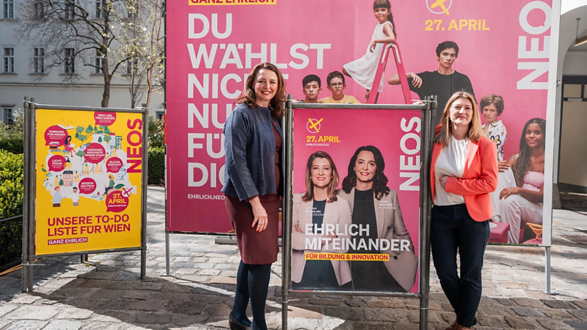 Listenerste Arapovic und Listenzweite Emmerling nun auf NEOS-Plakaten | Listenerste Arapovic und Listenzweite Emmerling nun auf NEOS-Plakaten