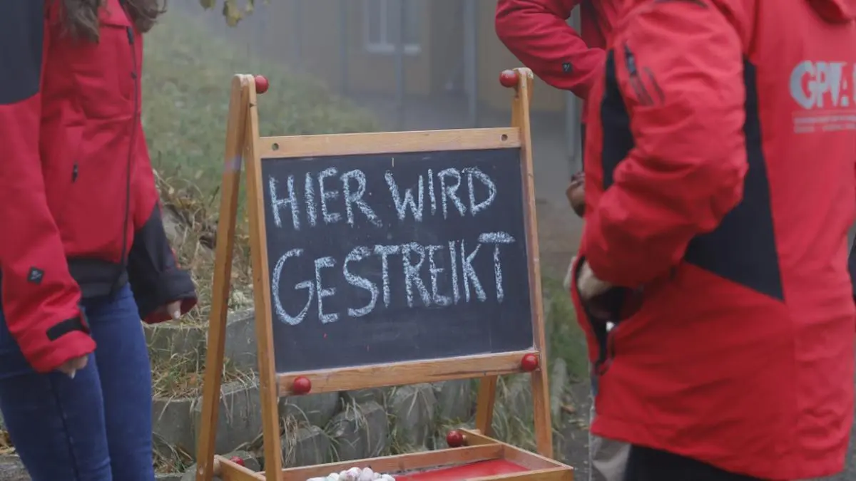 Streikende während des ersten Streiktages in Thal bei Graz | Streikende während des ersten Streiktages in Thal bei Graz