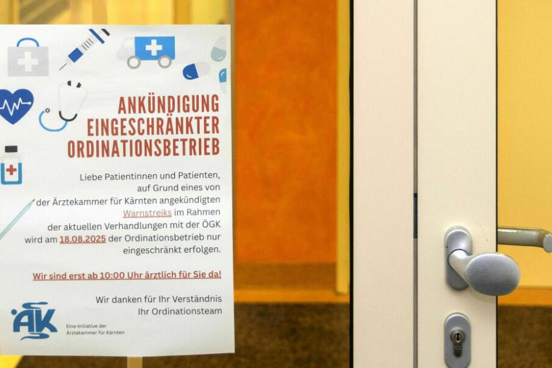 Klagenfurt: Kärntner Ärzte absolvierten ersten Warnstreik in Tarifstreit