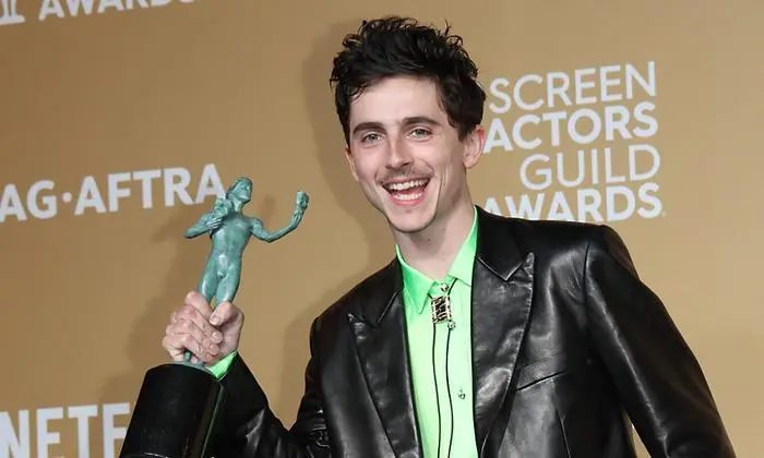 Timothee Chalamet freut sich