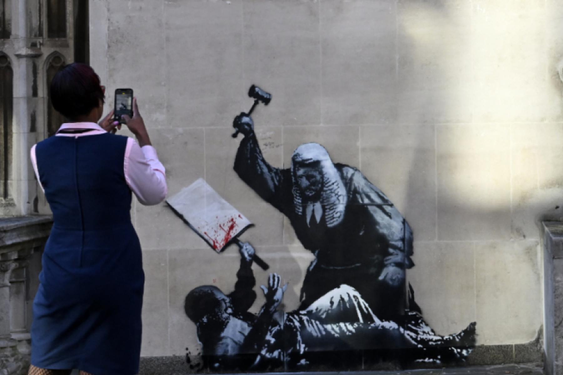 London: Neues Banksy-Werk an Gerichtsgebäude soll verschwinden