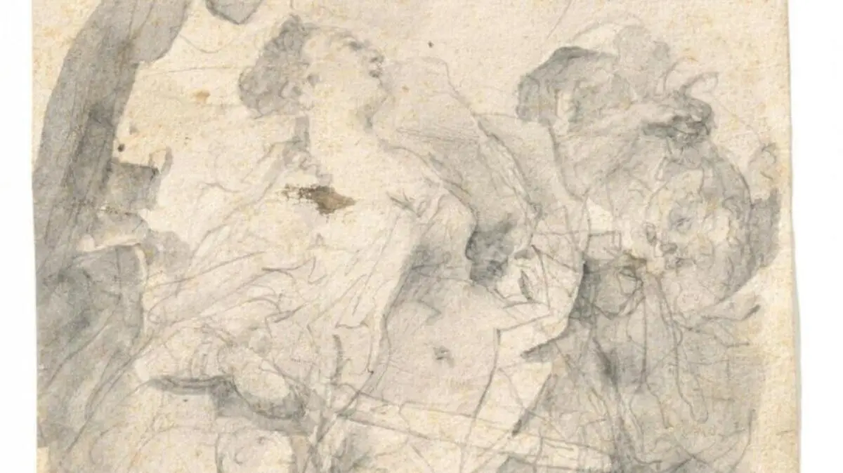 Die Zeichnung von Asam wurde im Sitzungssaal des Tiroler Landtags als Fresko realisiert | Die Zeichnung von Asam wurde im Sitzungssaal des Tiroler Landtags als Fresko realisiert