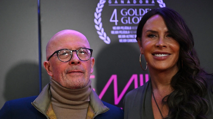 Ein Bild aus glücklicheren Tagen: Audiard und Gascón bei den Globes | Ein Bild aus glücklicheren Tagen: Audiard und Gascón bei den Globes