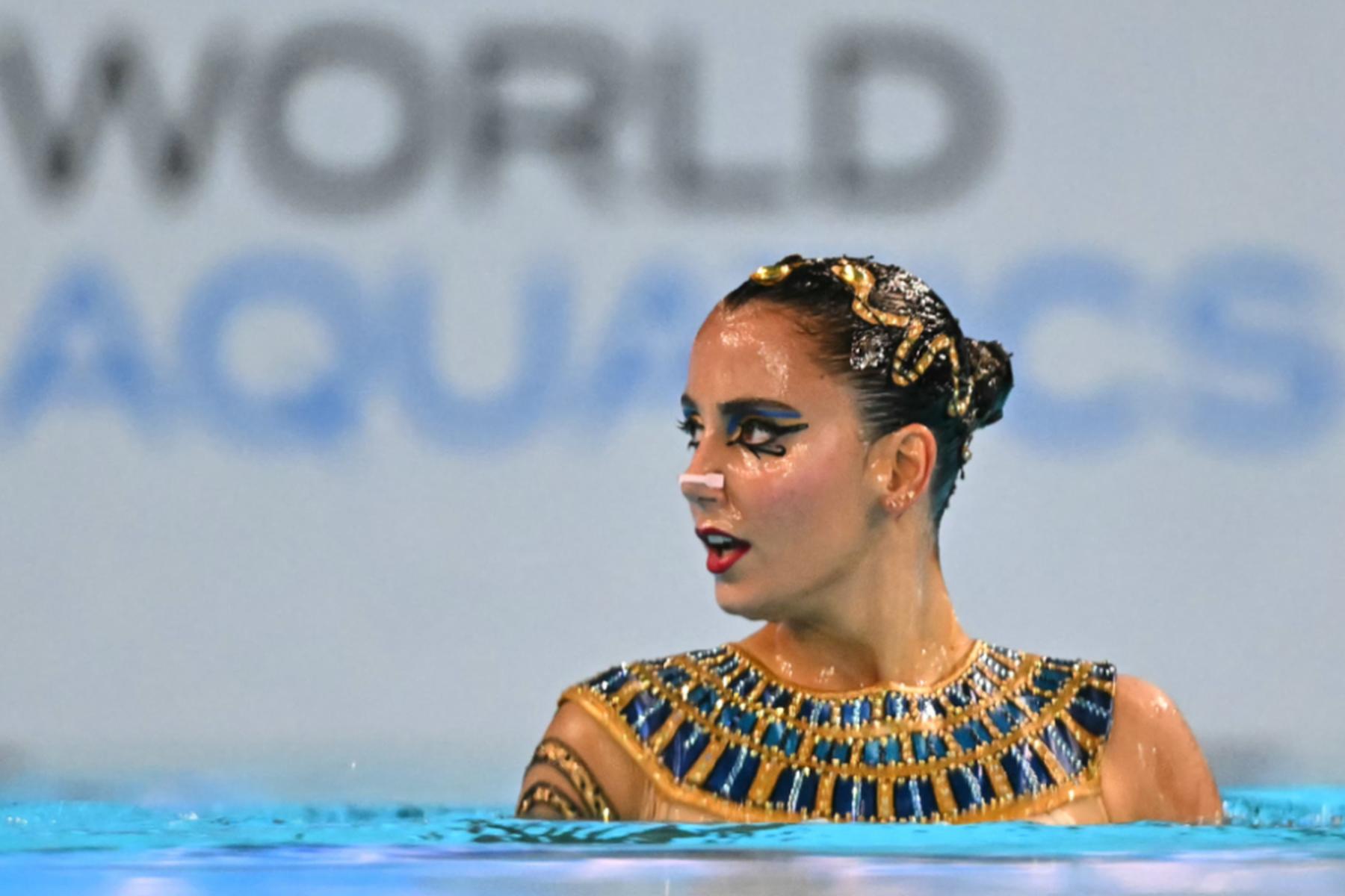 Vasiliki Alexandri tik pod stopničkami na SP v sinhronem plavanju